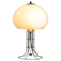 Lampada a fungo con paralume in acrilico bianco, design olandese, anni '70
