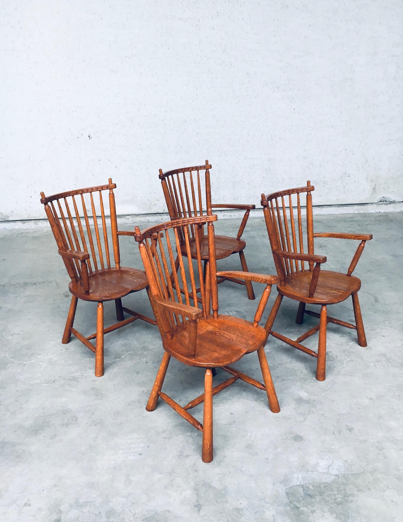 Mid-Century Modern Dutch Design Oak Arm Chair set by De Ster Gelderland, Netherlands 1960's For Sale