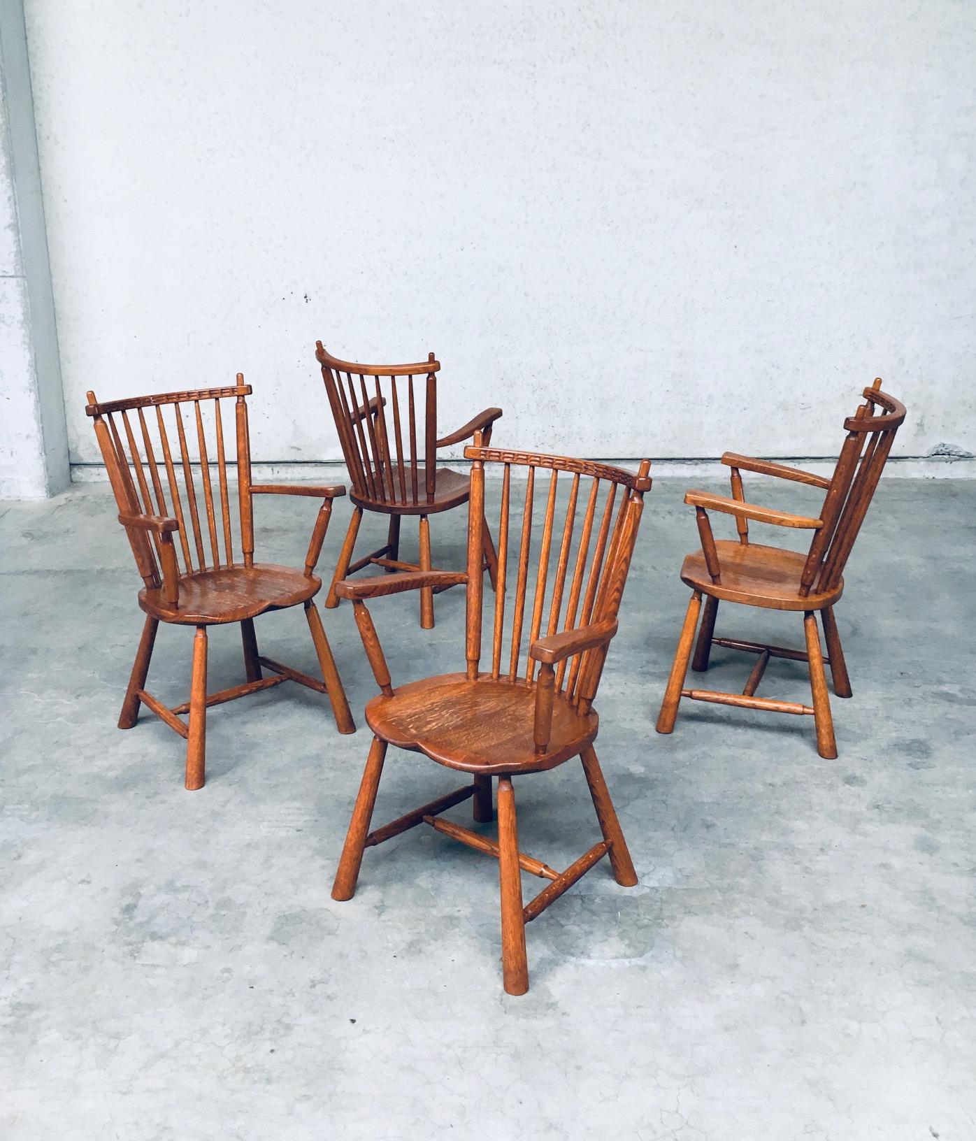 Mid-20th Century Dutch Design Oak Arm Chair set by De Ster Gelderland, Netherlands 1960's For Sale