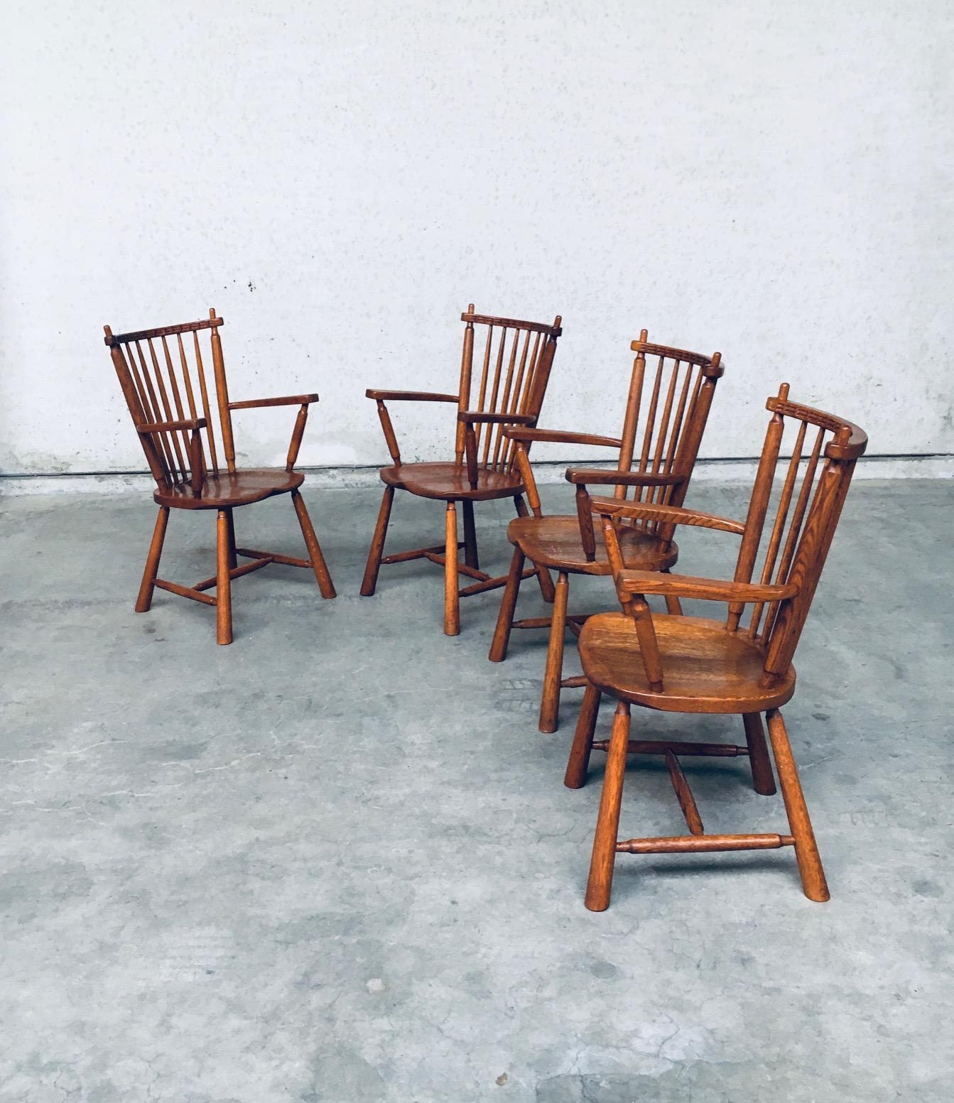Dutch Design Oak Arm Chair set by De Ster Gelderland, Netherlands 1960's For Sale 1
