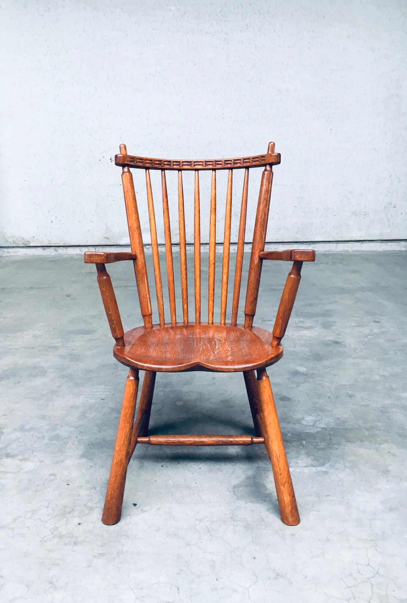 Dutch Design Oak Arm Chair set by De Ster Gelderland, Netherlands 1960's For Sale 4