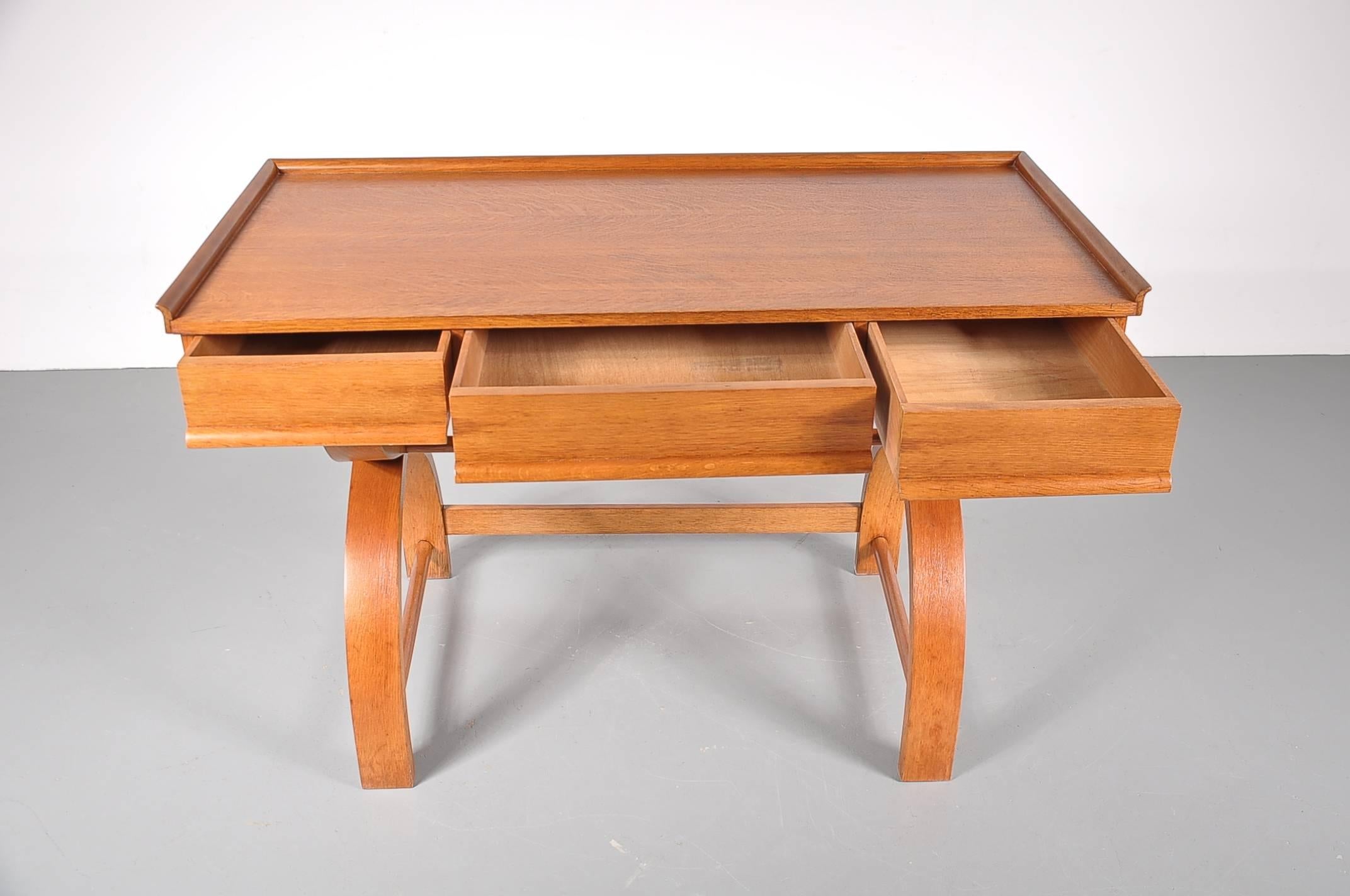 20th Century Dutch Design Oak Desk, 1940