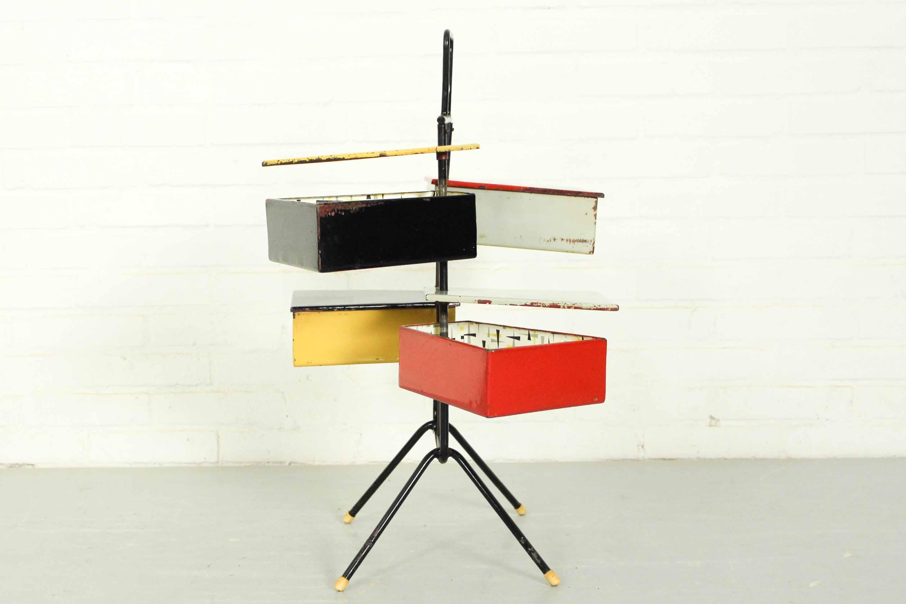 Dutch Design Sewing Box by Joost Teders for Metalux, 1950s For Sale 1