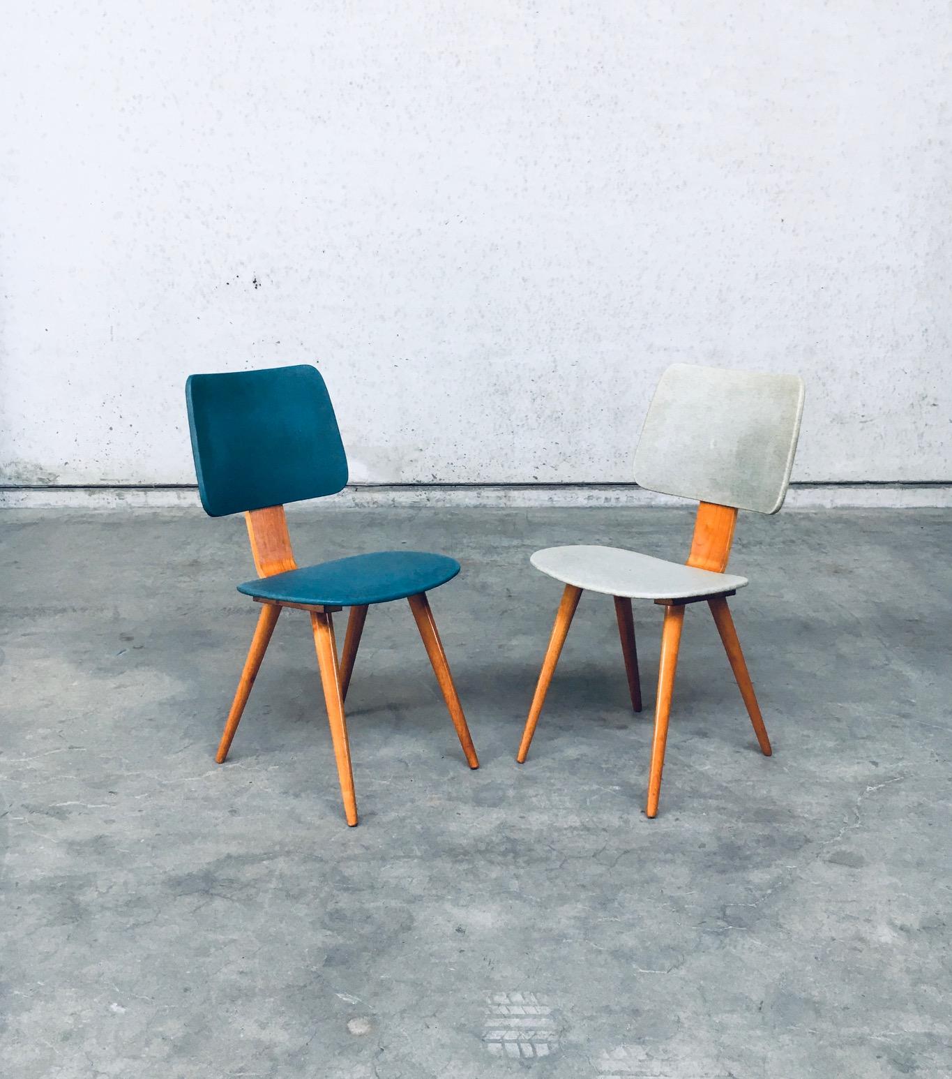 Mid-Century Modern Dutch Design Side Chair Set by Cor Alons, Netherlands, 1950s