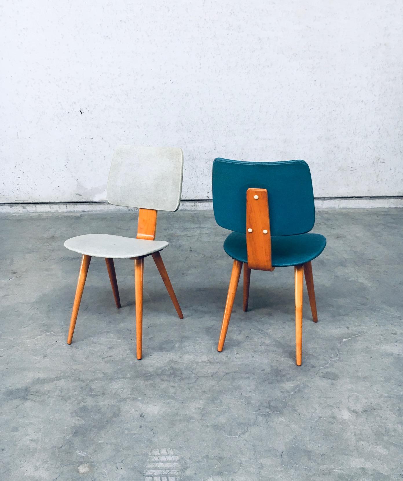 Mid-20th Century Dutch Design Side Chair Set by Cor Alons, Netherlands, 1950s