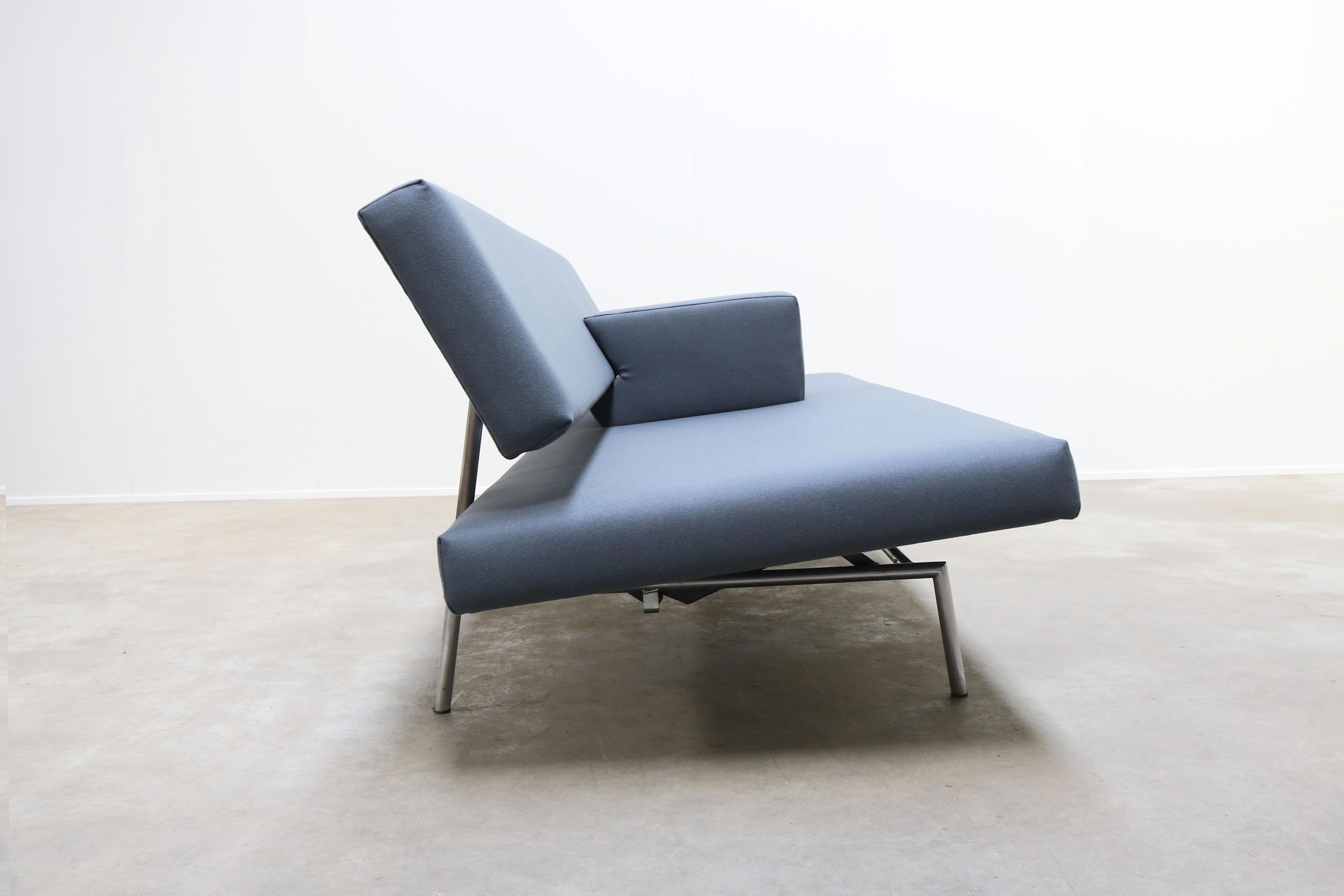 Dutch Design Sofa / Daybed BR02 by Martin Visser for Spectrum 1960s Grey Chrome 4