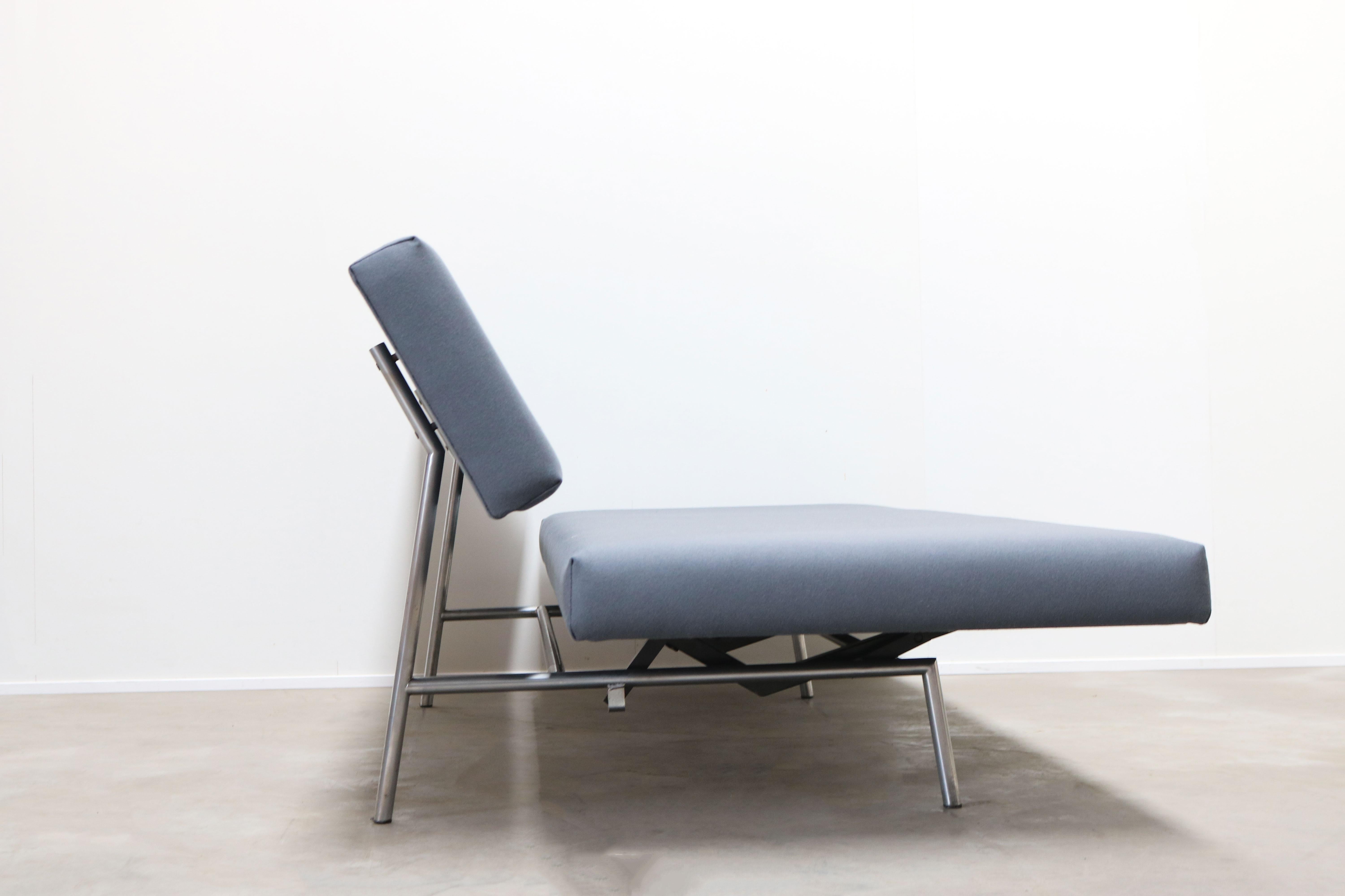 Dutch Design Sofa / Daybed BR02 by Martin Visser for Spectrum 1960s Grey Chrome 5
