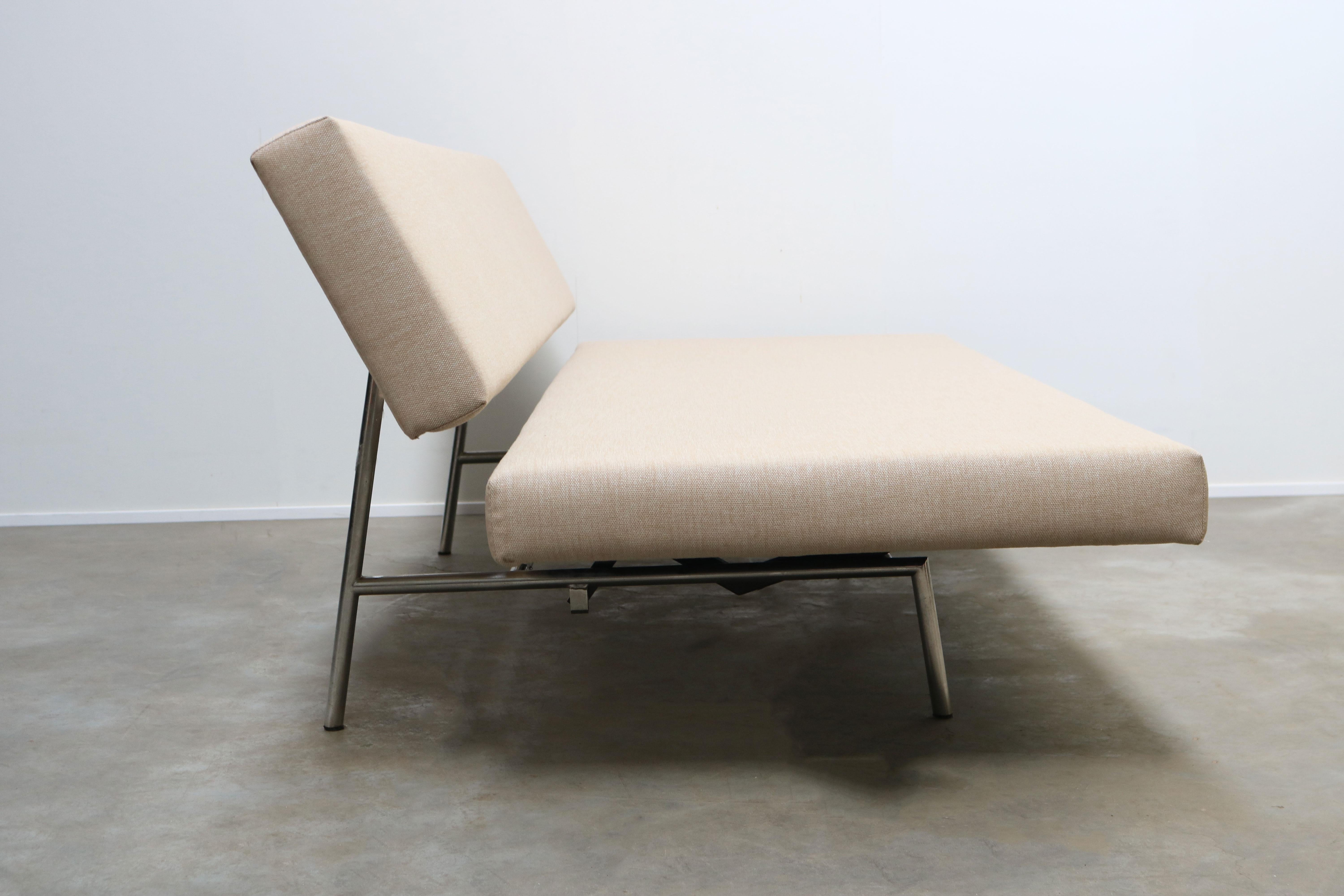 Dutch Design Sofa / Daybed BR02 by Martin Visser for Spectrum 1960s Grey Chrome 6