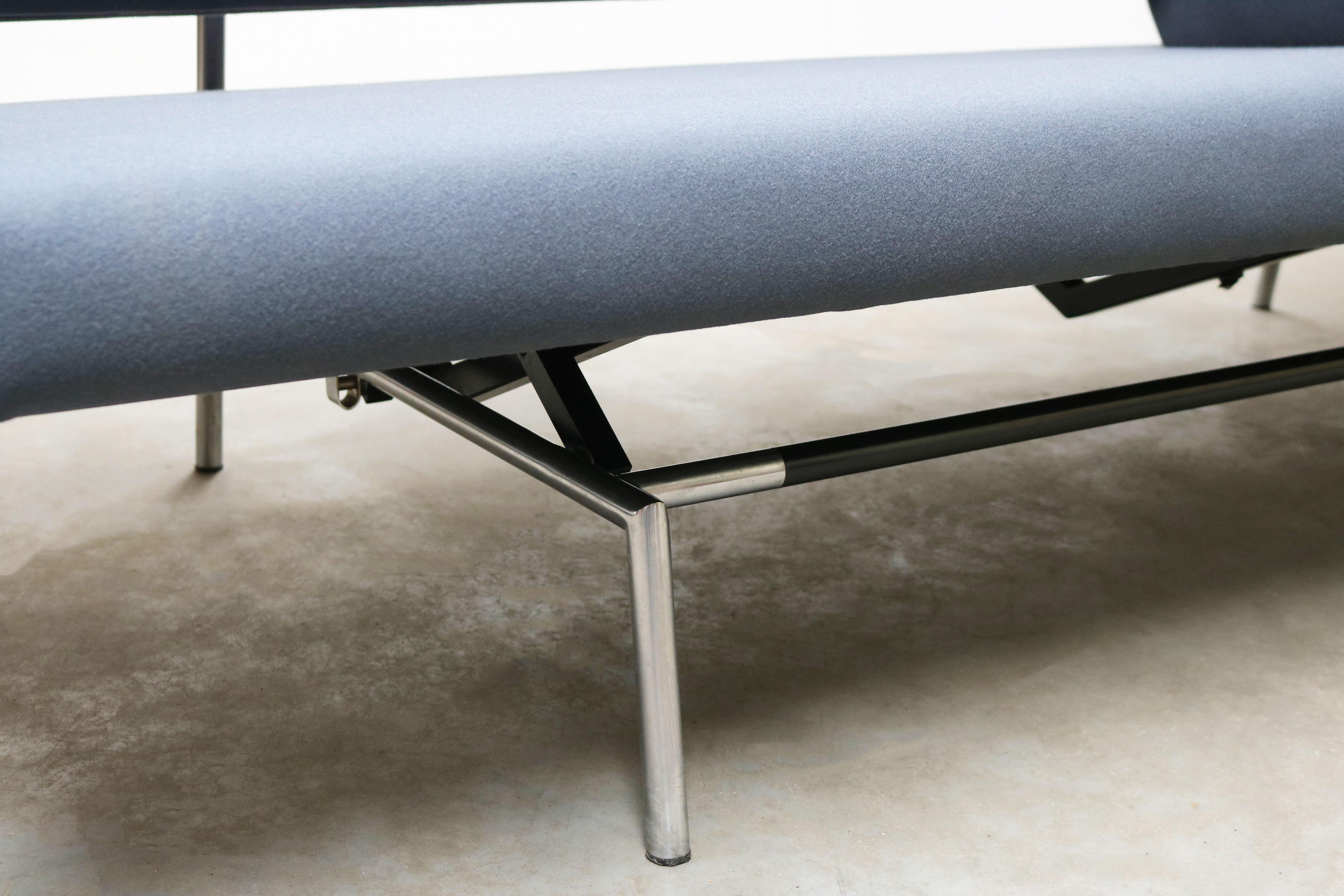 Dutch Design Sofa / Daybed BR02 by Martin Visser for Spectrum 1960s Grey Chrome In Good Condition In Ijzendijke, NL