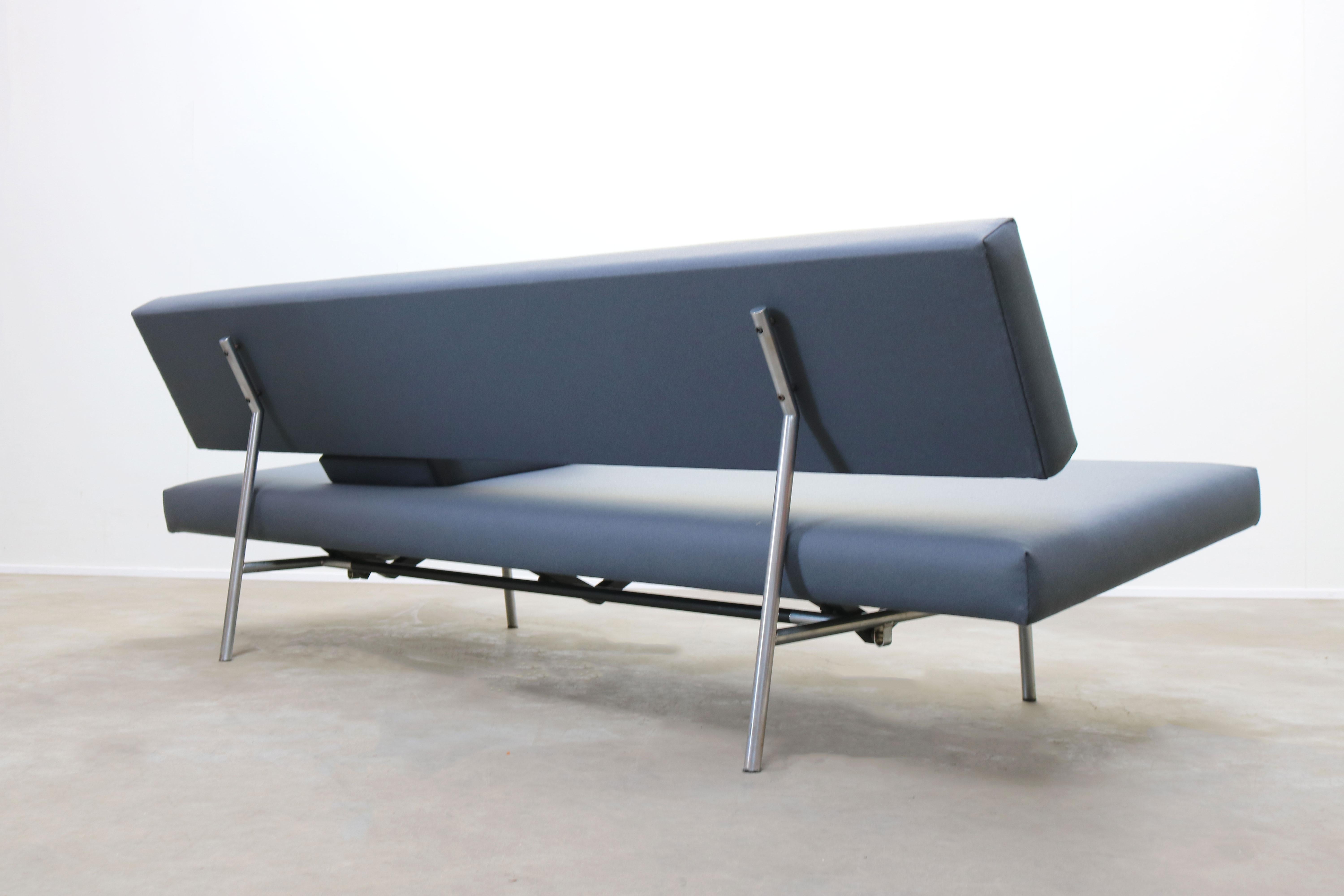 Dutch Design Sofa / Daybed BR02 by Martin Visser for Spectrum 1960s Grey Chrome 1