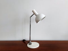 Dutch Designed White Metal and Chrome Table or Desk Lamp, 1960's