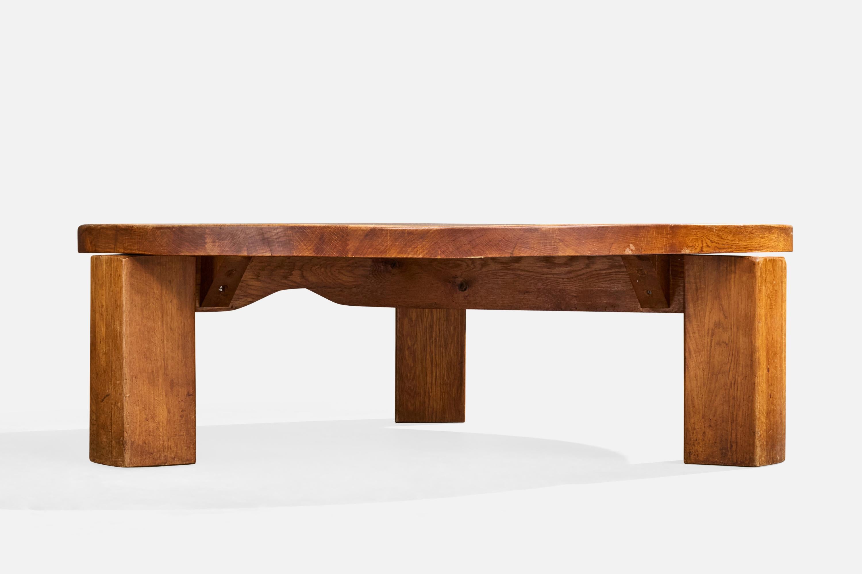 Dutch Designer, Mesa de centro, Roble, Países Bajos, Años 70 Holandés en venta