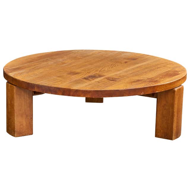 Pierre Chapo, Coffee Table Model T02M in Solid Elm, France 1976 For ...