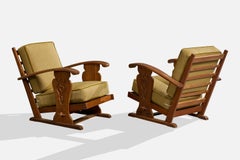 Dutch Designer, Sillas de salón, Roble, Tela, Países Bajos, Años 1960