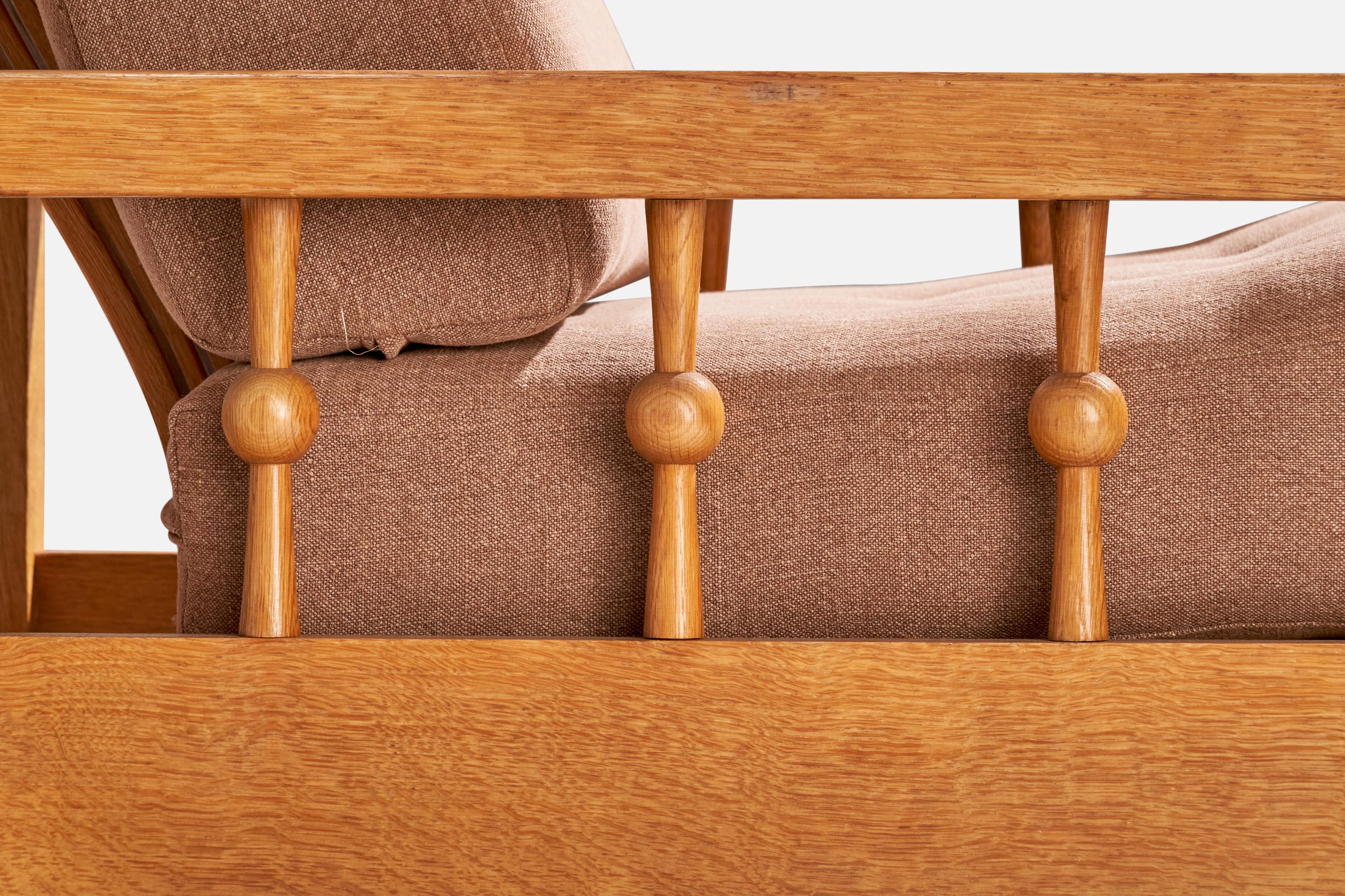Tissu Designer néerlandais, fauteuils de salon, chêne, tissu, Pays-Bas, 1970 en vente