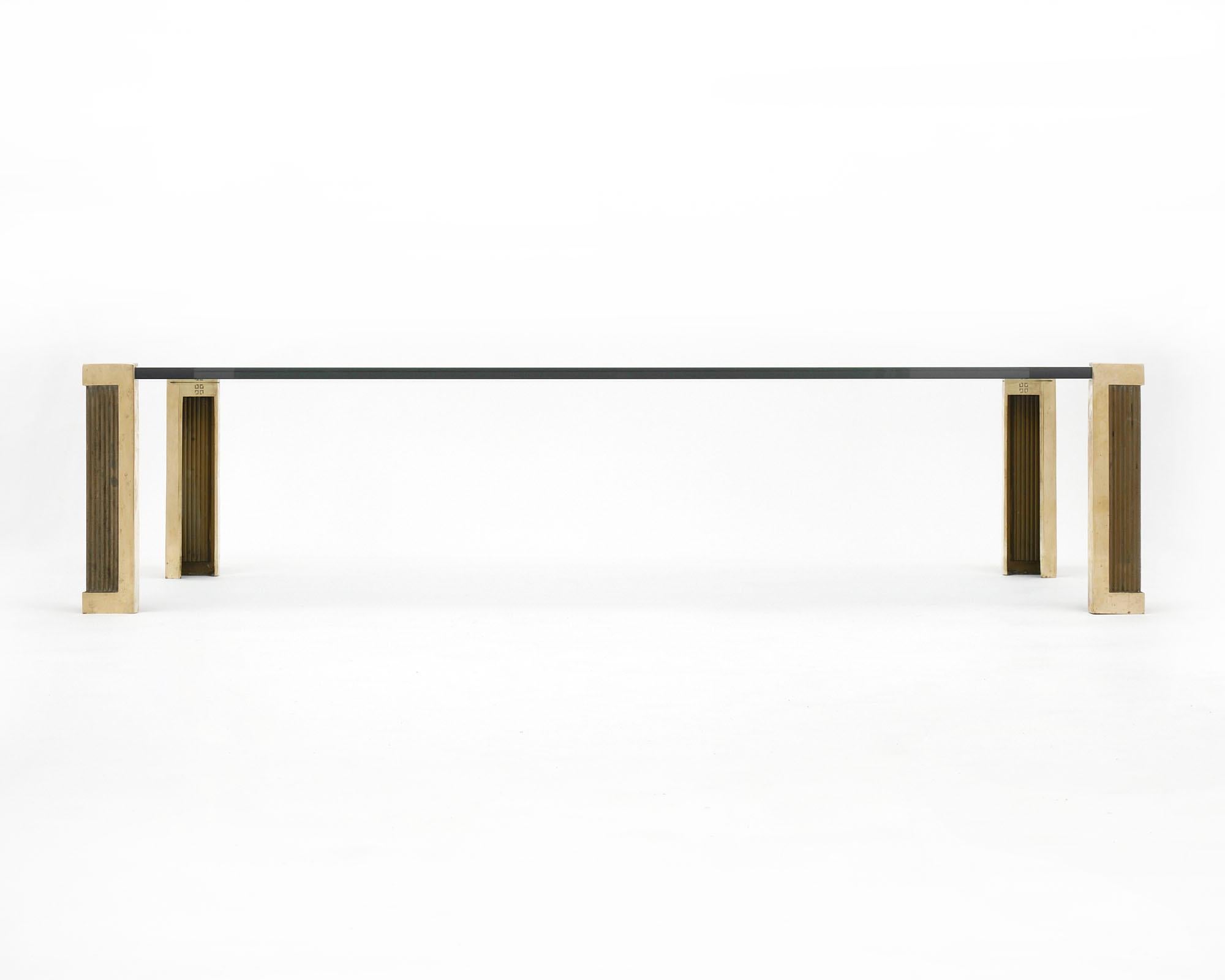 Brass Dutch Designer Peter Ghyczy Stamped Coffee Table For Sale