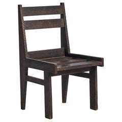 Vintage Dutch Designer, Side Chair, Oak, Netherlands, 1940s