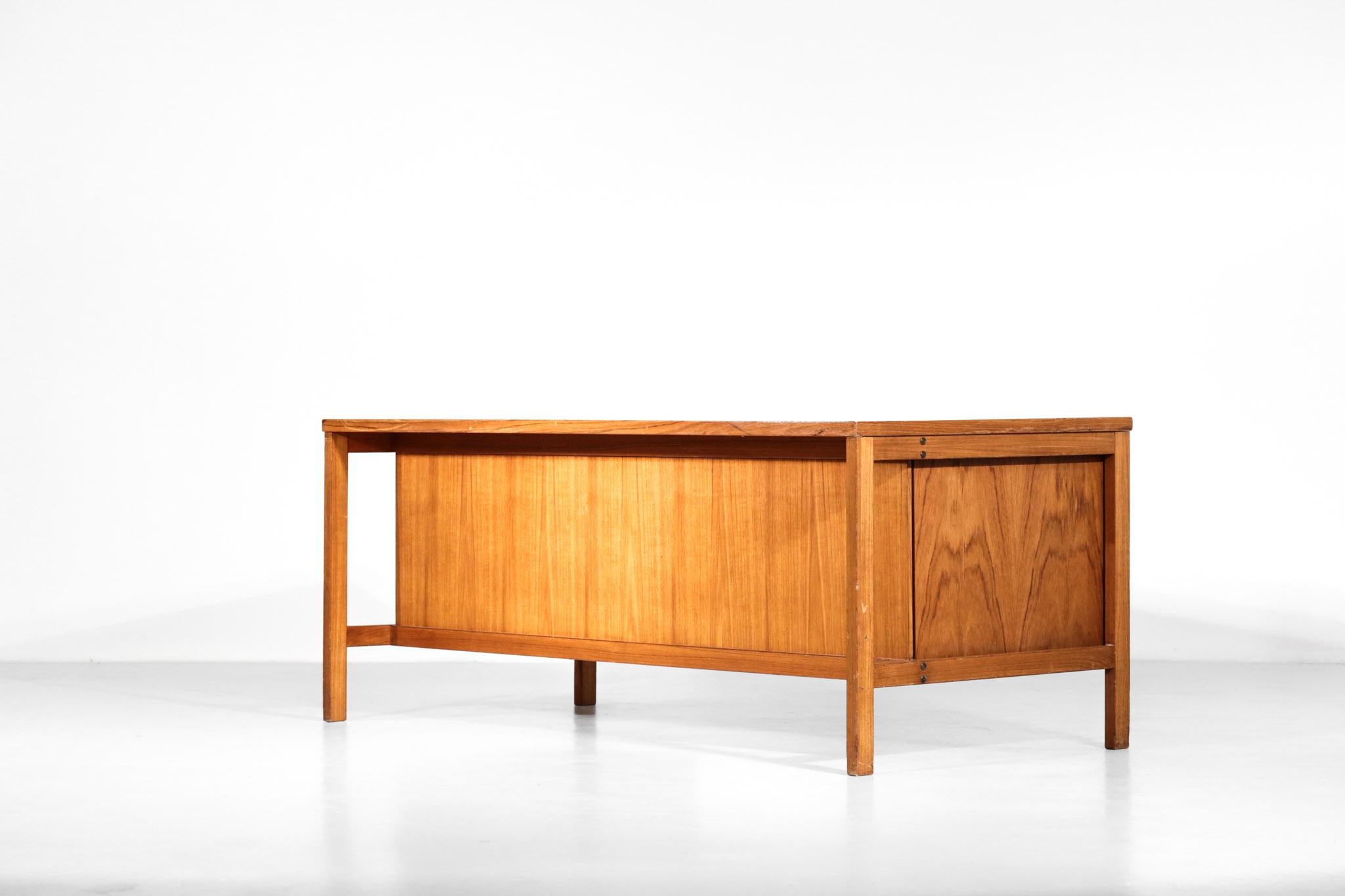Dutch Desk in the Style of Jules Wabbes, 1970s Architect Teak Vintage 2