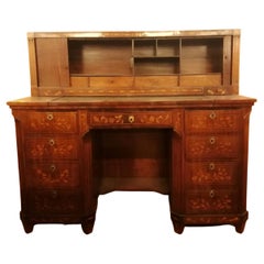 Antique Dutch Desk of the Early 800 in Mahogany Finely Inlaid