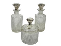 Dutch Diamond Cut Crystal Dressing Table Set by Fa. C. Bos & Zn, Amsterdam 1920s