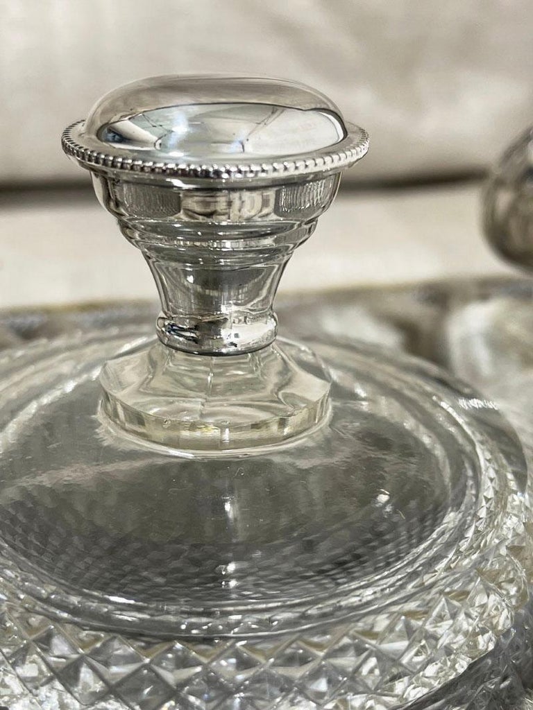Dutch Diamond Cut Crystal Dressing Table Set by Fa. C. Bos and Zn,  Amsterdam 1920s For Sale at 1stDibs