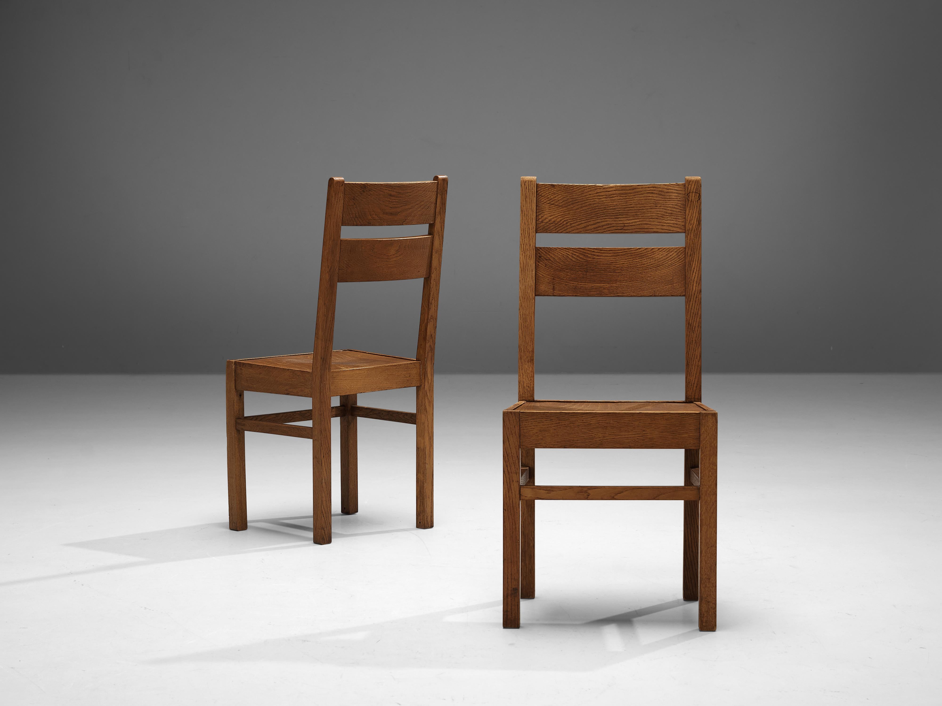 Dutch Dining Chairs in Oak For Sale 5