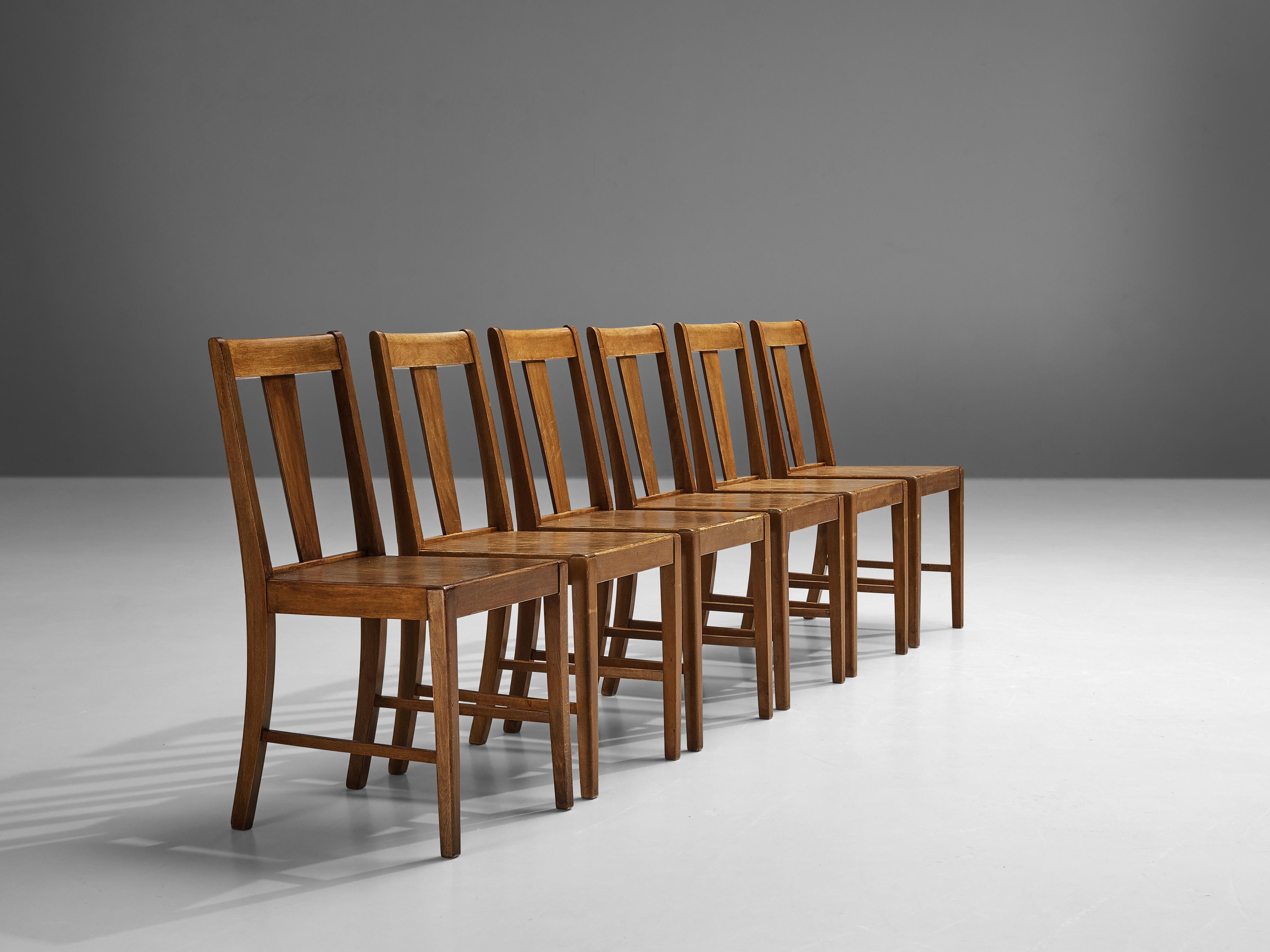 Dutch Dining Chairs in Wood In Good Condition For Sale In Waalwijk, NL