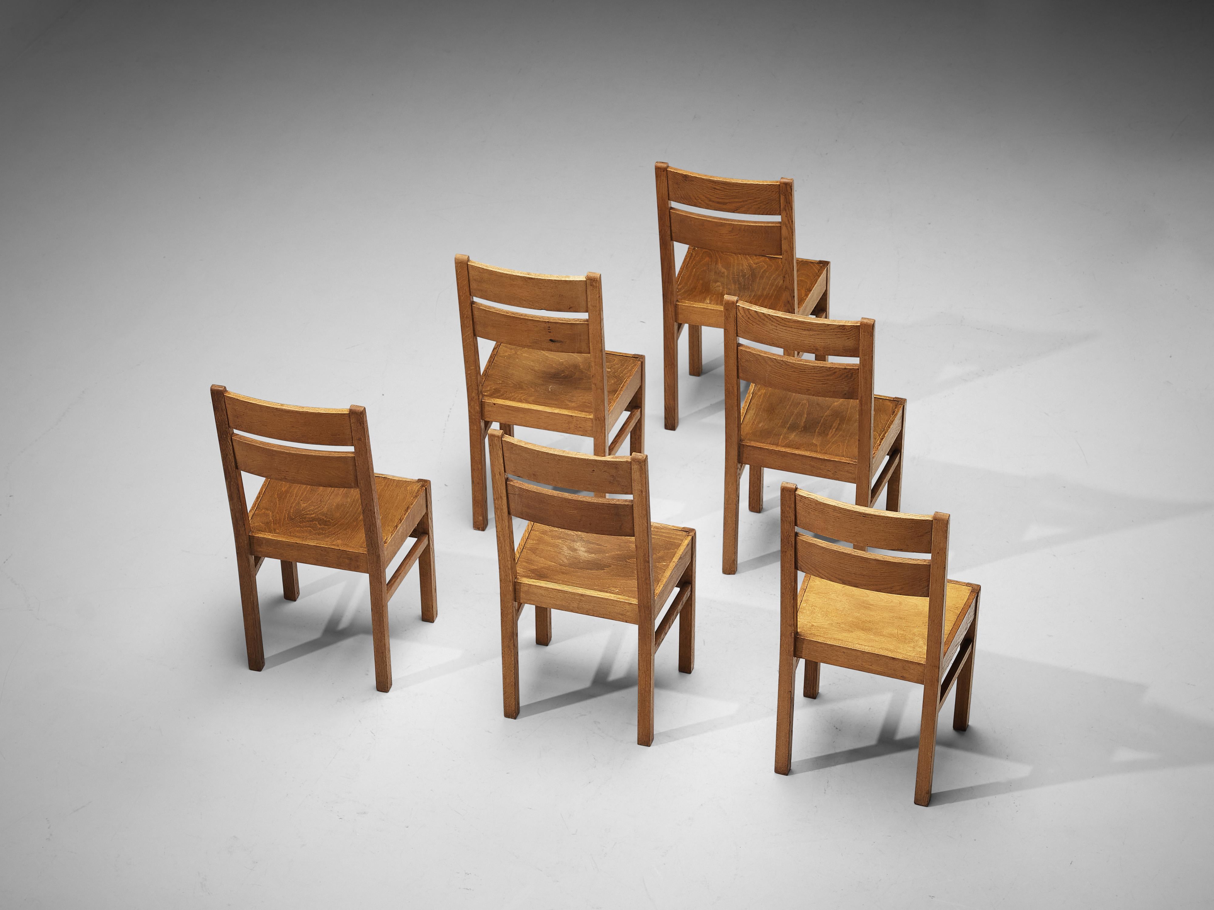 Dutch Dining Chairs in Eiche (Mitte des 20. Jahrhunderts) im Angebot