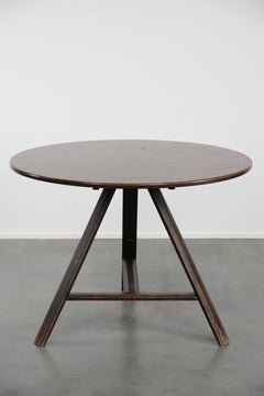 Dutch dining table/folding table from the 20th century 105cm diameter