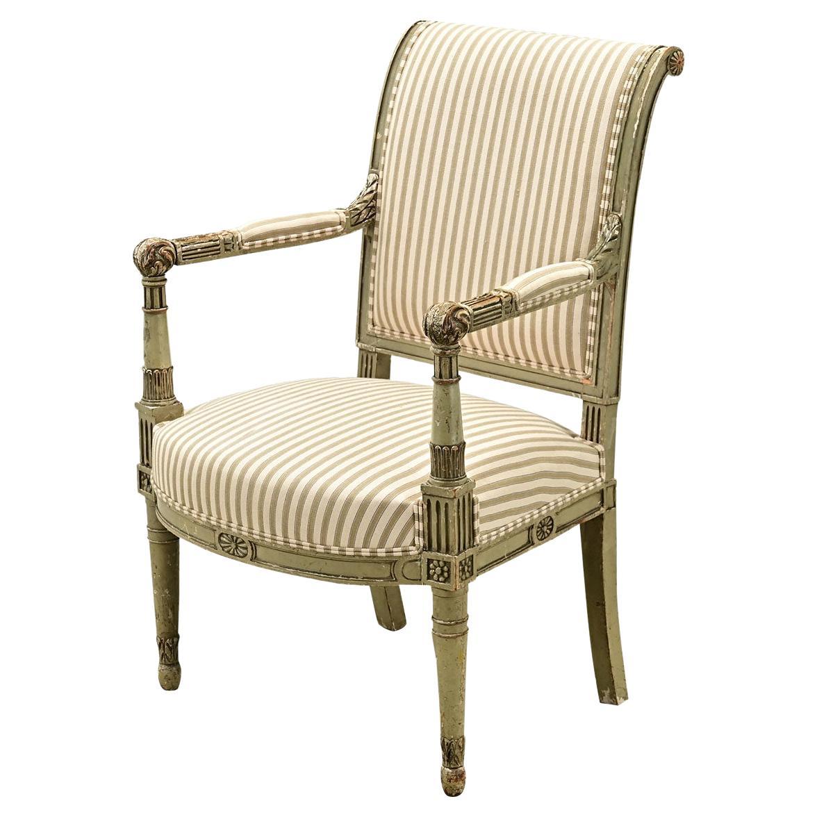 Niederländisches bemaltes Fauteuil im Directoire-Stil