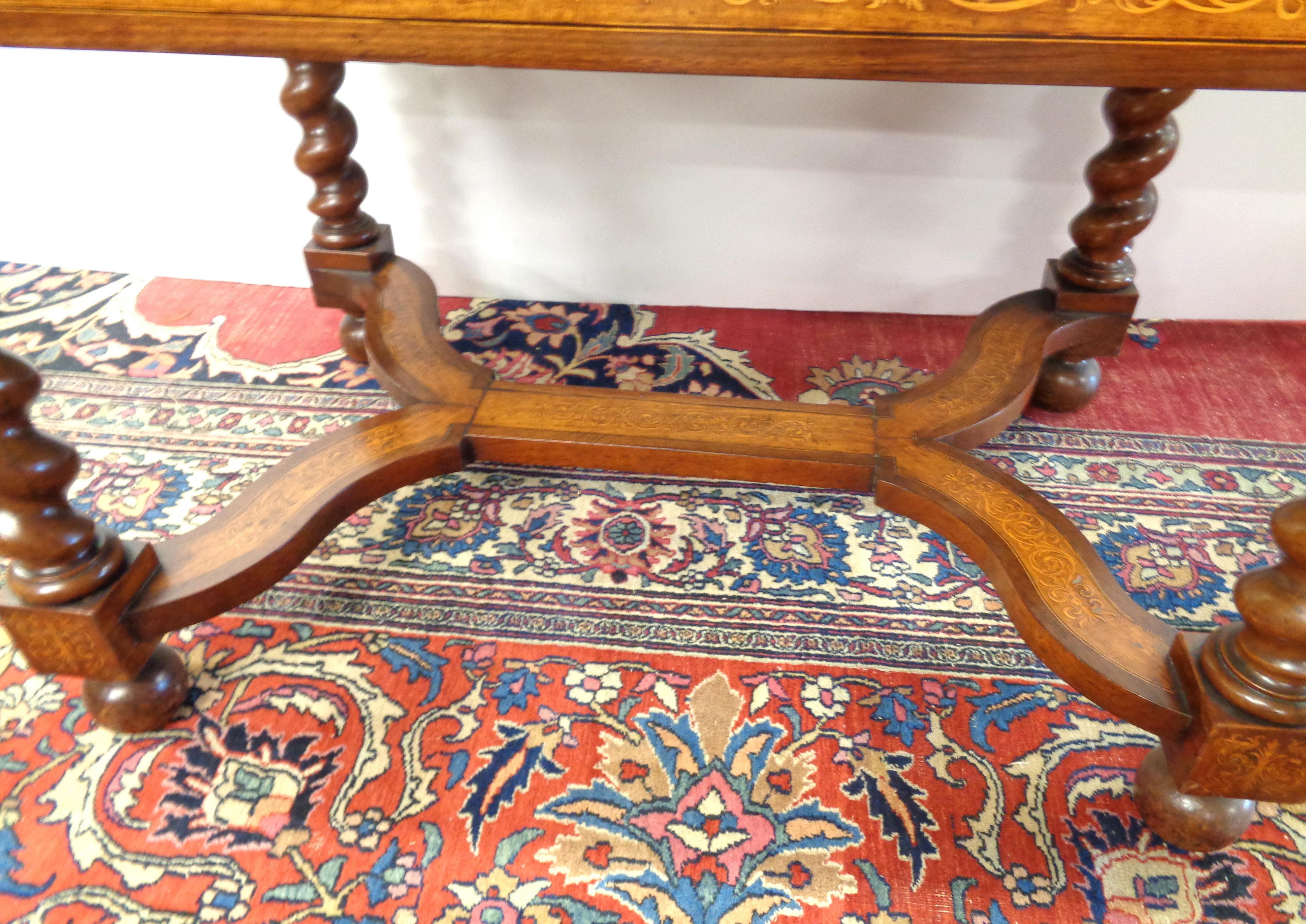 Dutch Double Sided Figured Walnut Occasional Table with Inlaid Seaweed Marquetry For Sale 2