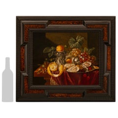 Dutch early 19th century faux painted Burl Wood and Fruitwood copper painting