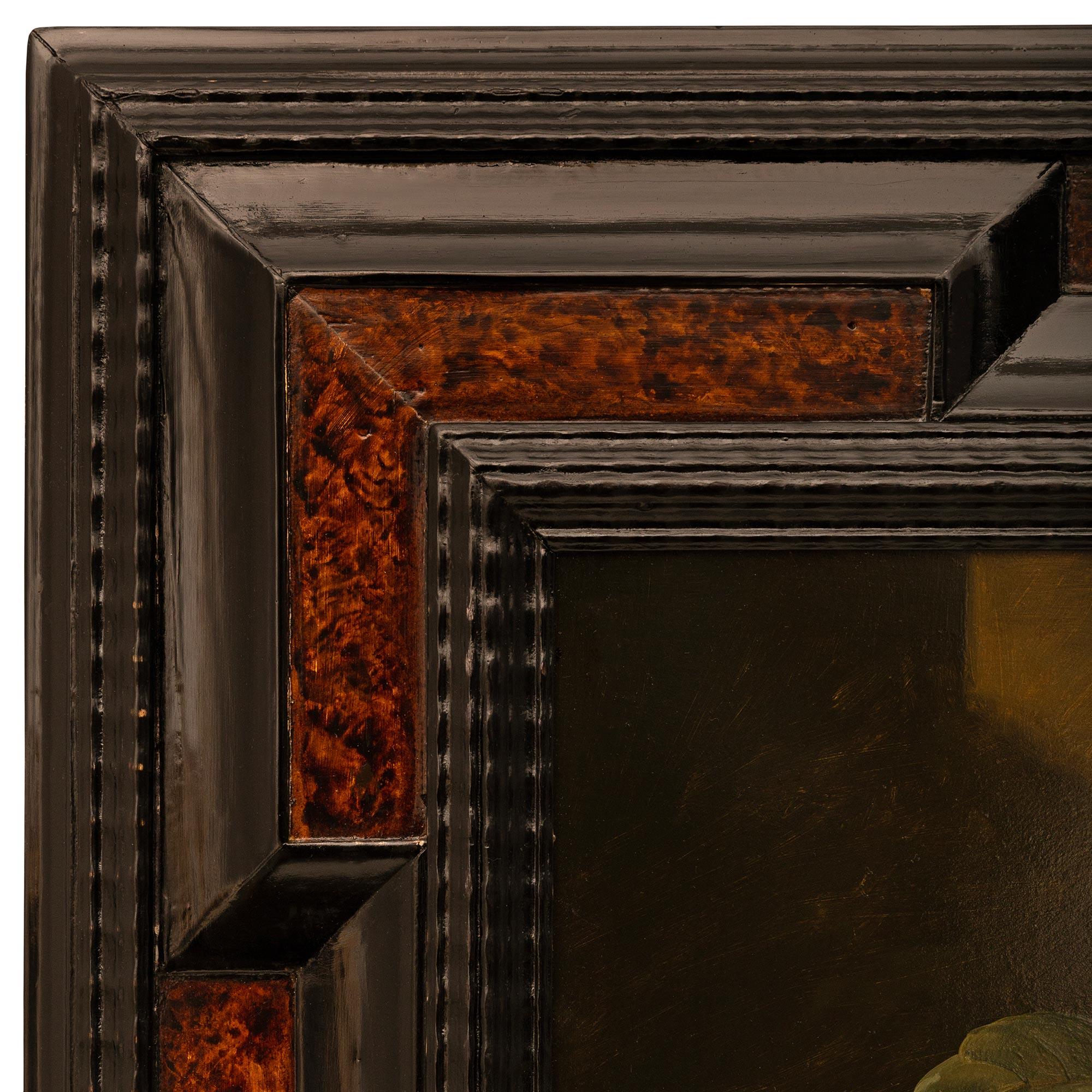 Dutch early 19th century faux painted Burl Wood and Fruitwood copper painting In Good Condition For Sale In West Palm Beach, FL