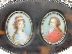Dutch Early 19th Century Silver Double Miniature Portrait Frame