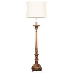 Dutch Early 20th Century Turned Walnut Floor Lamp