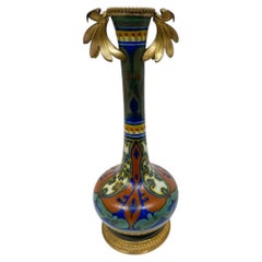 Dutch earthenware "PZH" Gouda Holland vase, Suled decor, ca. 1910