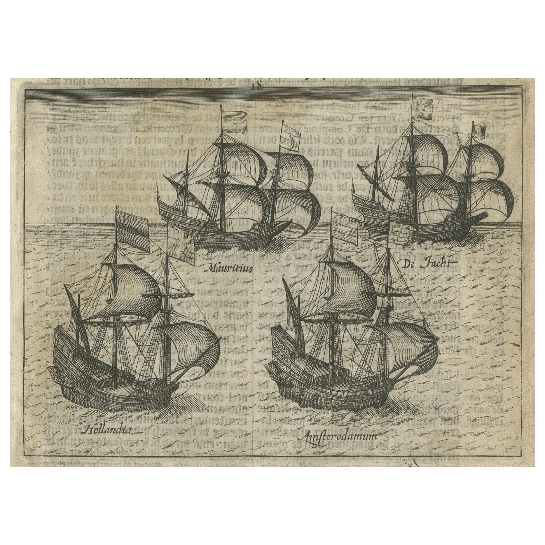 Dutch East India Fleet Departing Amsterdam – Pontanus, 1611