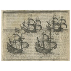 Dutch East India Fleet Departing Amsterdam – Pontanus, 1611