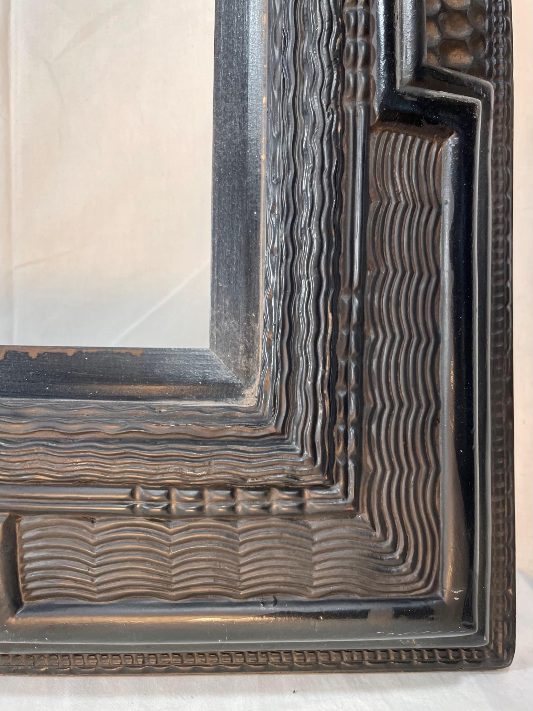 Other Dutch Ebonized Ripple Molded Picture Frame Early 20th Century