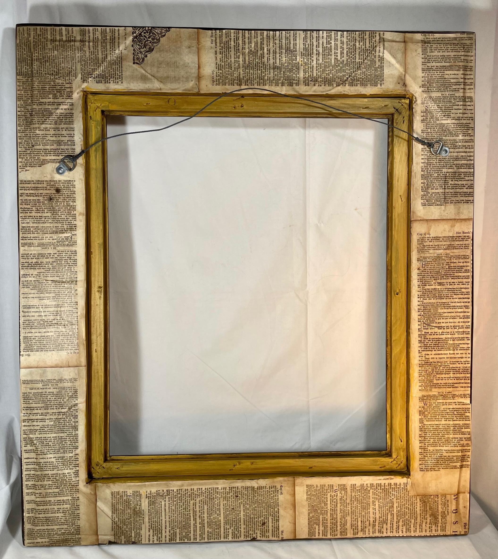 Dutch Ebonized Ripple Molded Picture Frame Early 20th Century In Good Condition In Vero Beach, FL