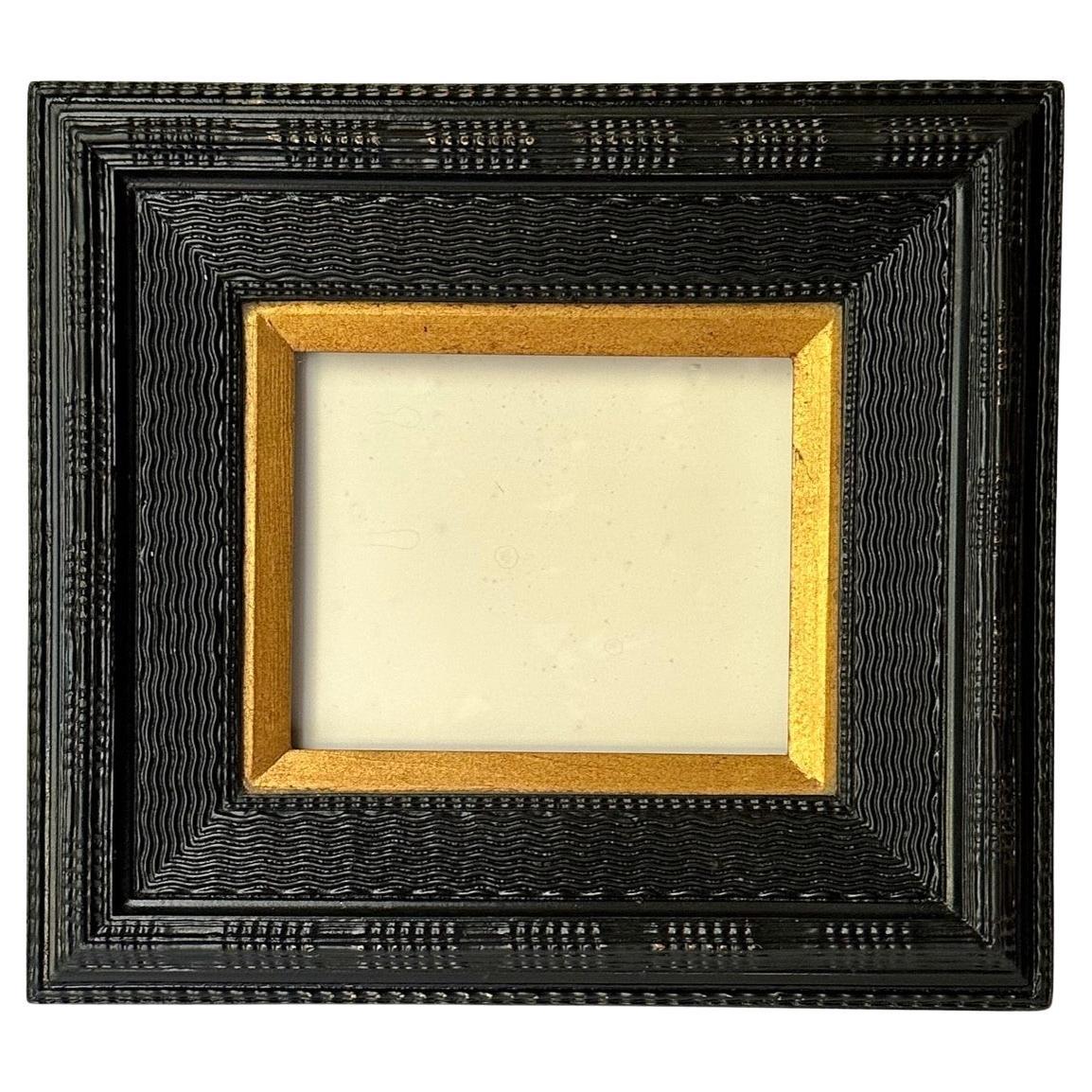 Dutch Ebonized Ripple Molded Picture Frame Early 20th Century.