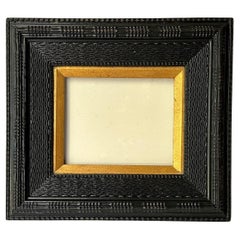 Dutch Ebonized Ripple Molded Picture Frame Early 20th Century.