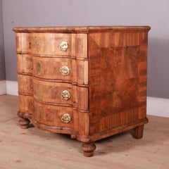 19th Century Dutch Elm and Walnut Serpentine Commode