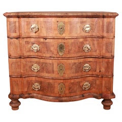 19th Century Dutch Elm and Walnut Serpentine Commode