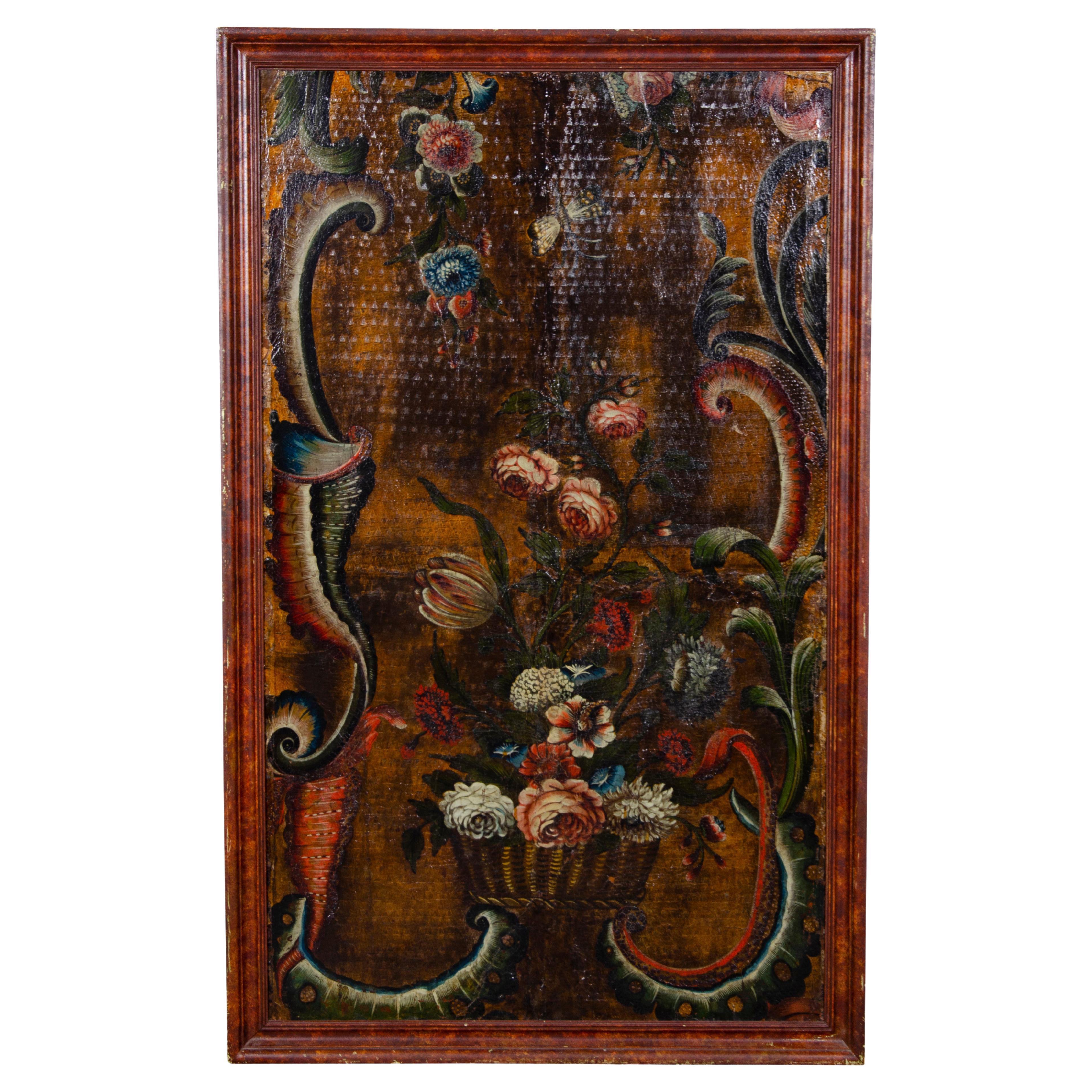 Dutch Embossed Leather Panel at 1stDibs