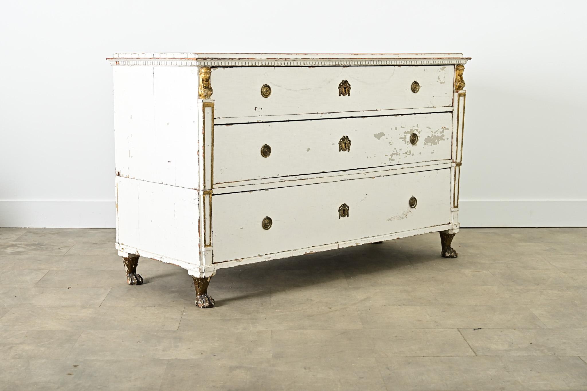 Laiton Commode Empire hollandaise du 19e siècle en vente