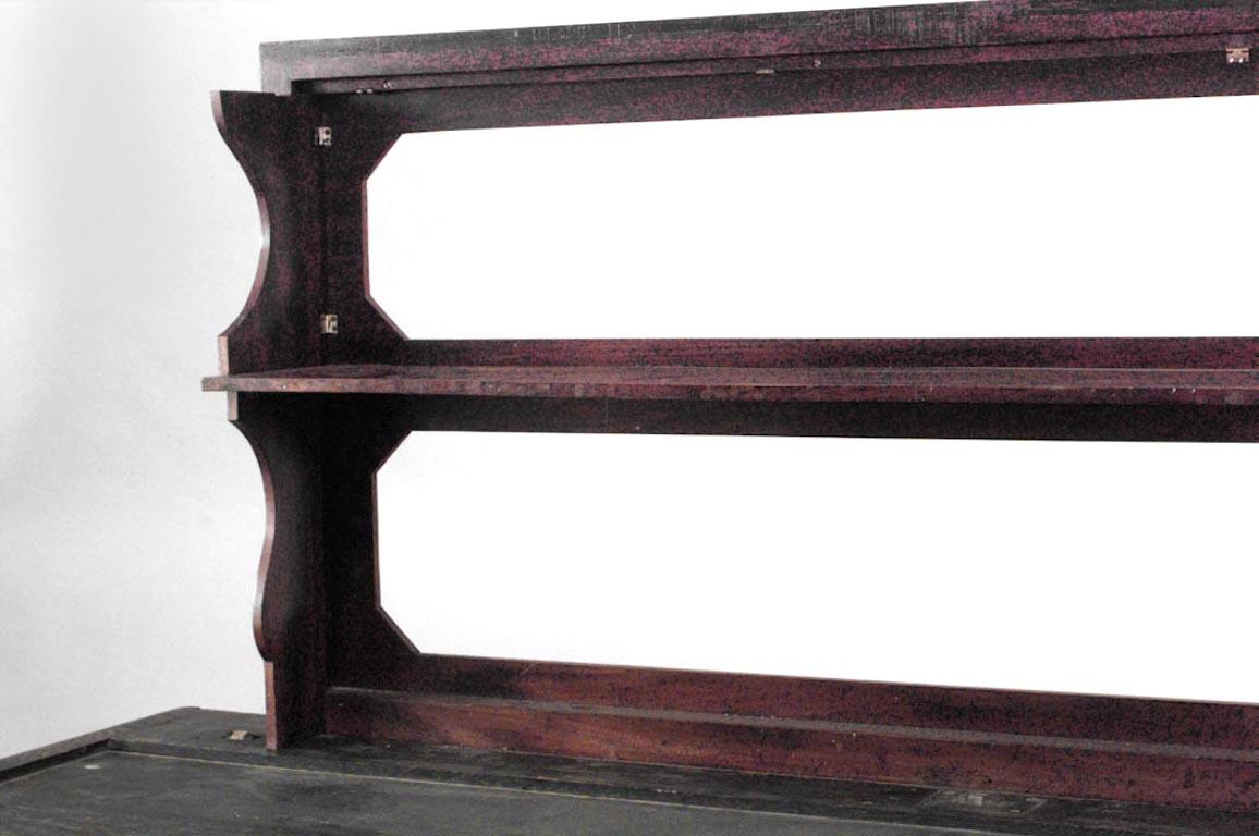 Continental Empire Black Lacquer Chinoiserie Console Table For Sale 3