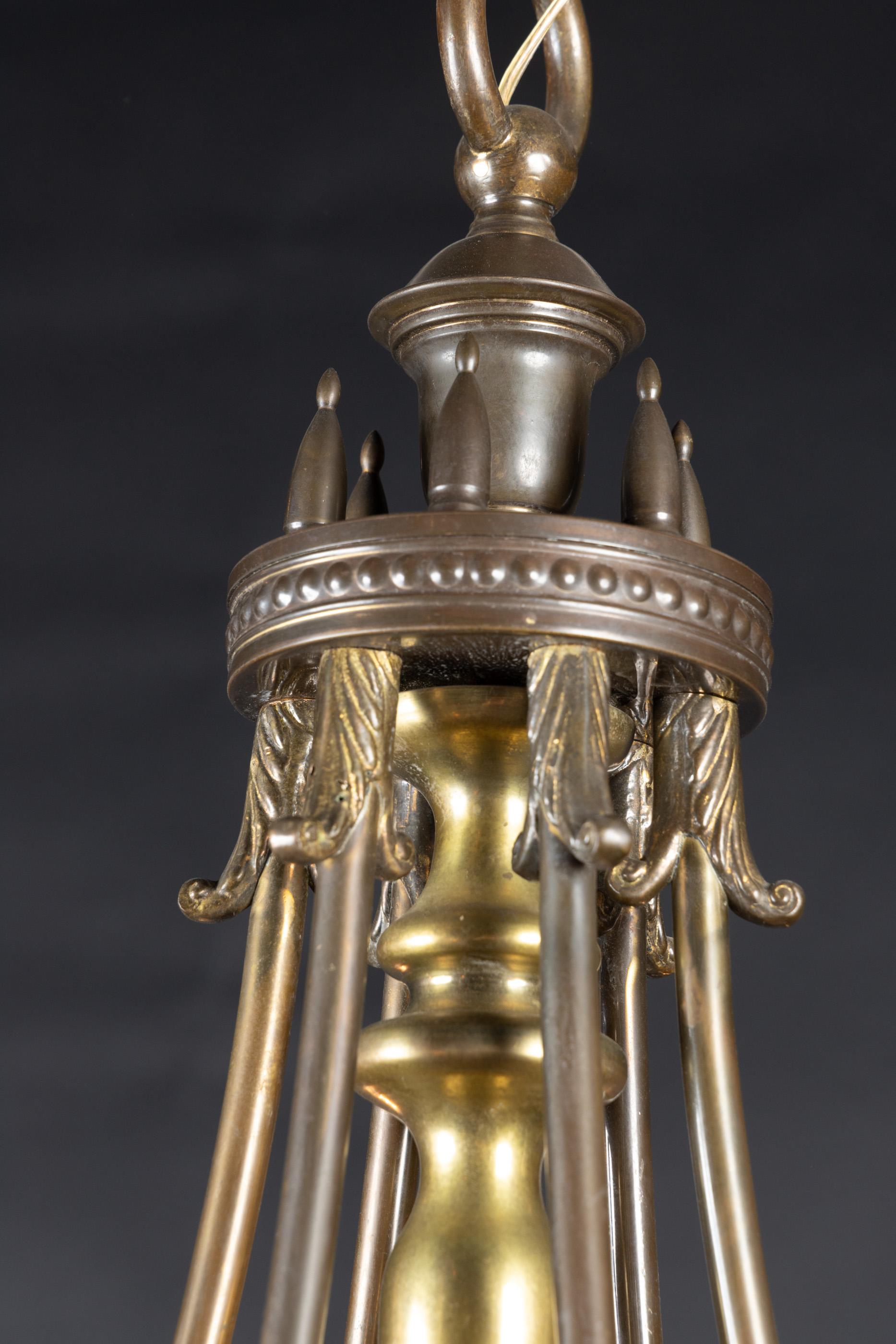 Lampadario in bronzo dell'Impero olandese della fine del XIX secolo in vendita 5