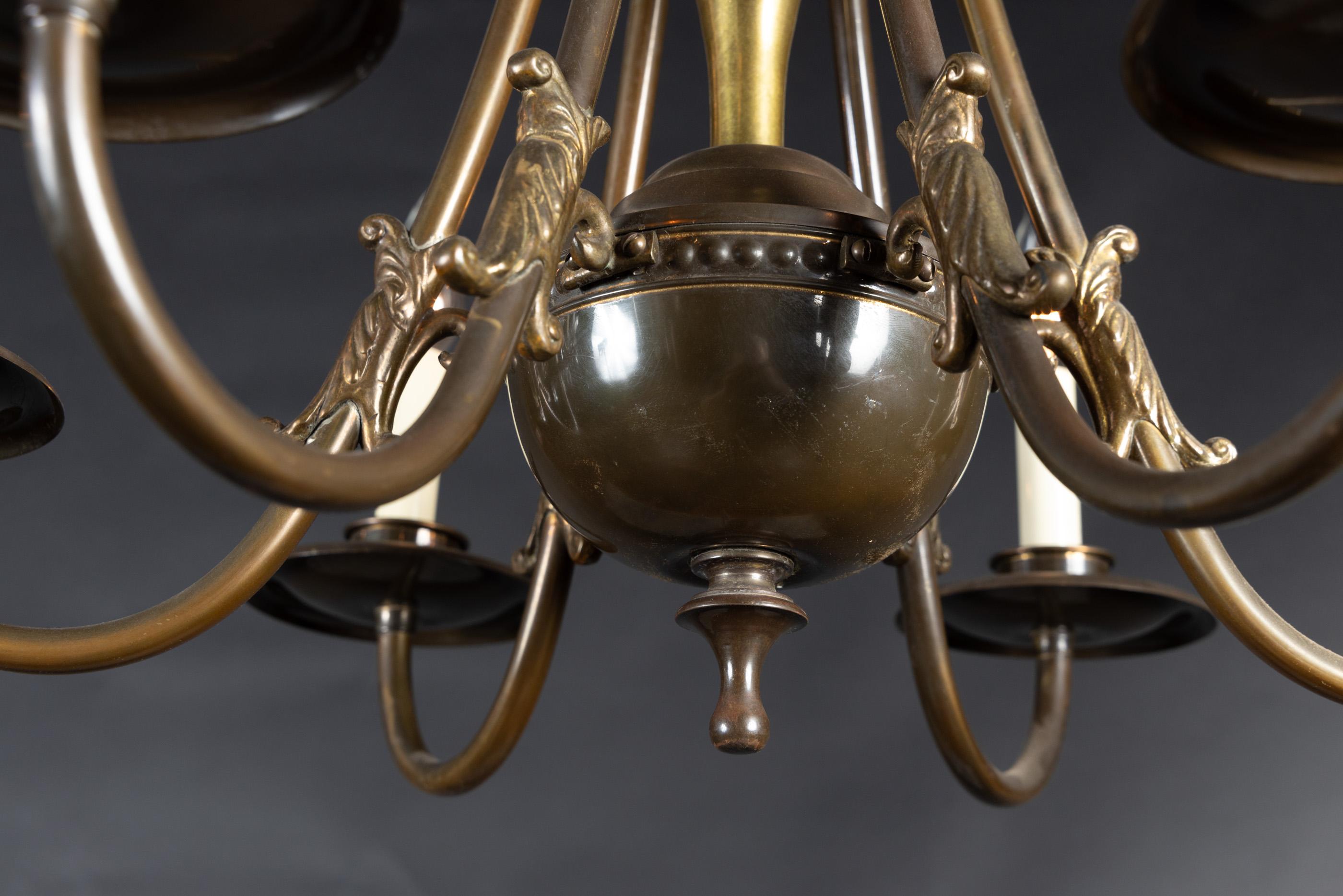 Lampadario in bronzo dell'Impero olandese della fine del XIX secolo in vendita 6