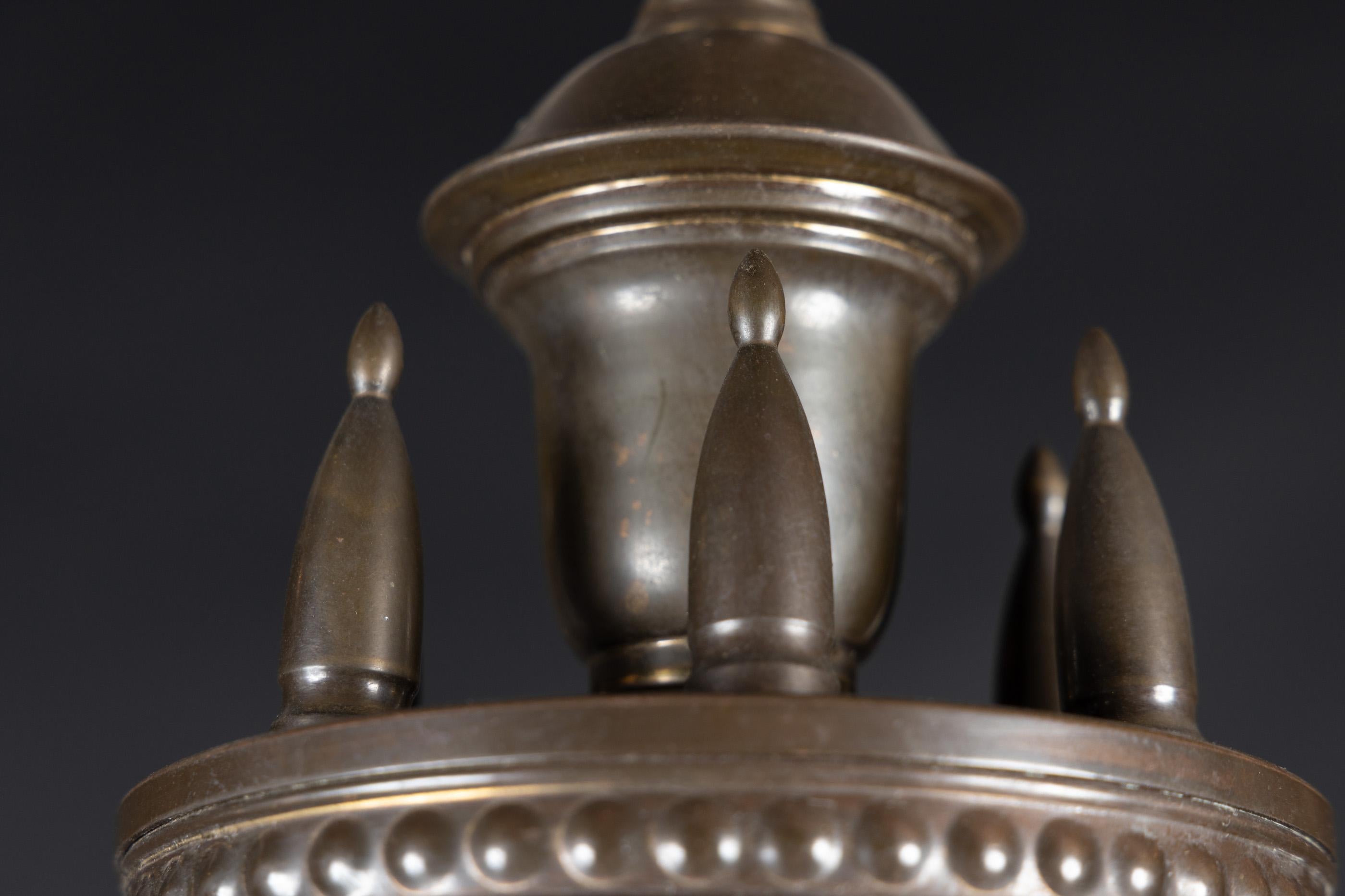 Francese Lampadario in bronzo dell'Impero olandese della fine del XIX secolo in vendita